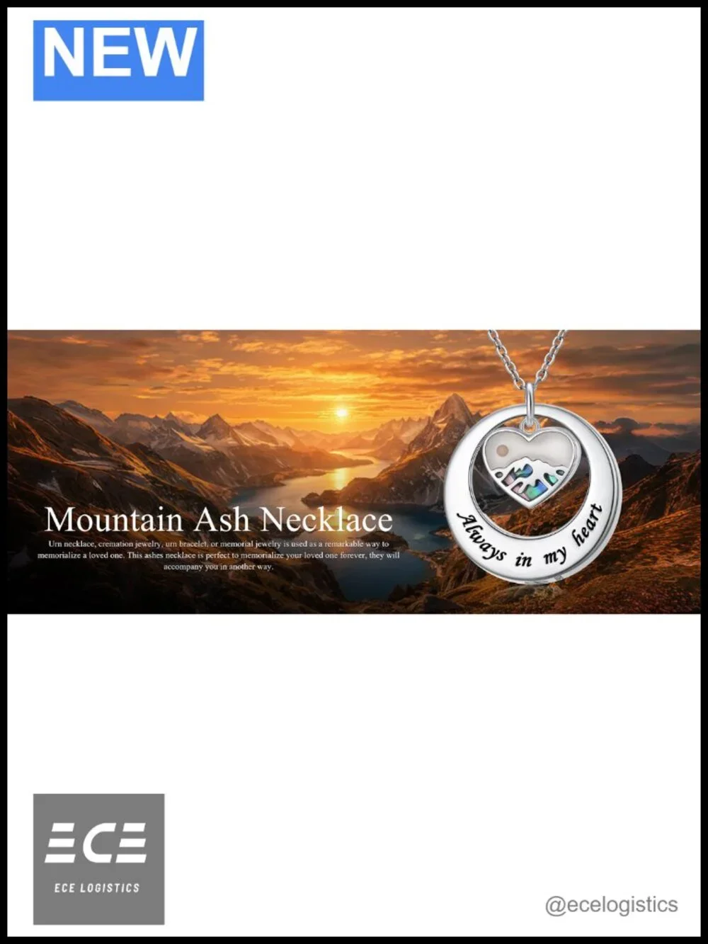 Sterling Silver Circle of Life Urn Necklace Ashes Memorial Jewelry 18+2in